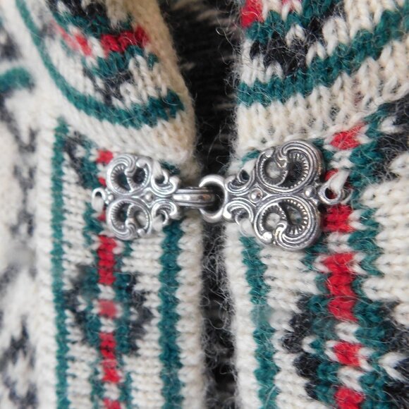 Norwegian Wool Cardigan Sweater Made in Norway - Picture 3 of 6